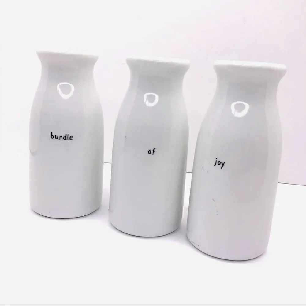 Dept 56 “Bundle of Joy” Mini Ceramic Vases – Set of 3